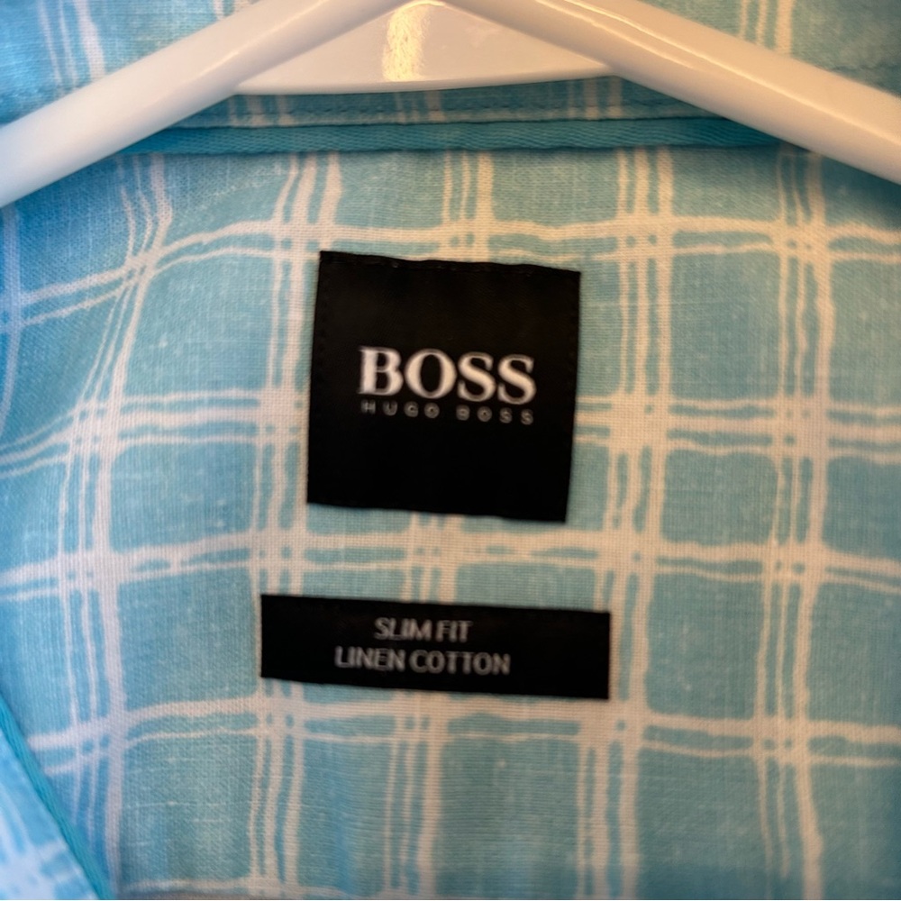 Hugo Boss Mens Aqua Slim Fit  Checkered Shirt
  Size S - Picture 7 of 10